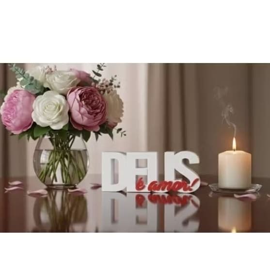 Letreiro 3D Decorativo – DEUS é Amor