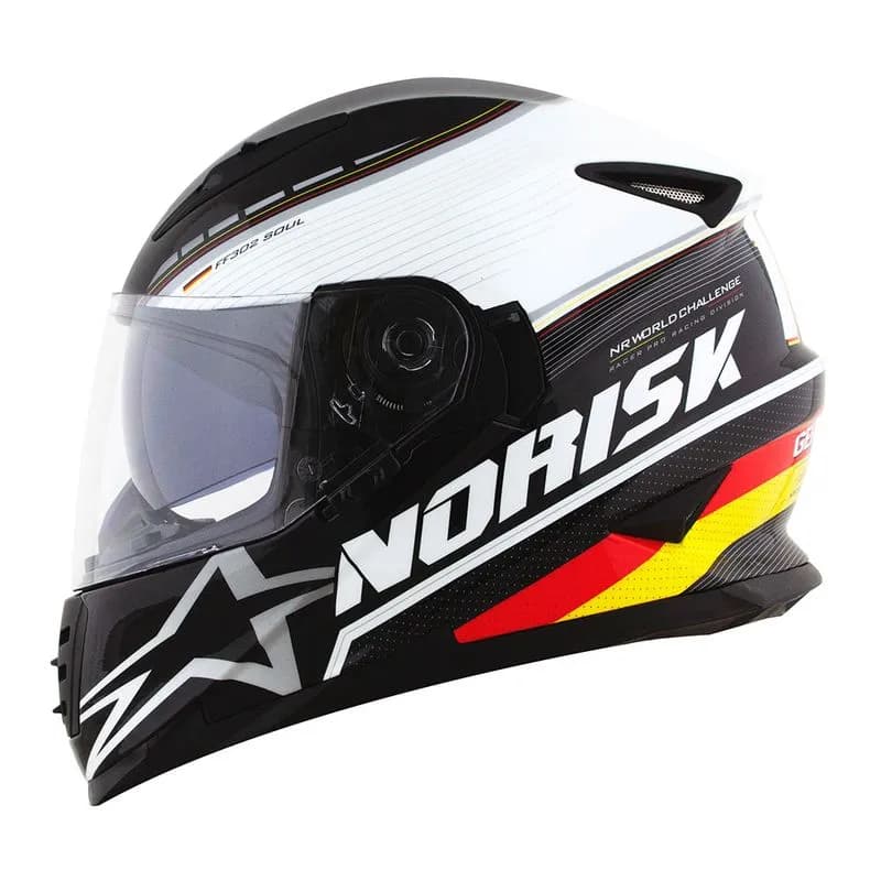 CAPACETE NORISK SOUL II GRAND PRIX GERMANY/ALEMANHA - Preto Amarelo e Vermelho