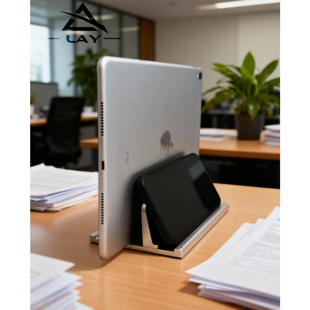Suporte Alumínio Vertical Portátil Para Notebook MAC iPad Tablets Celular Lay-L3