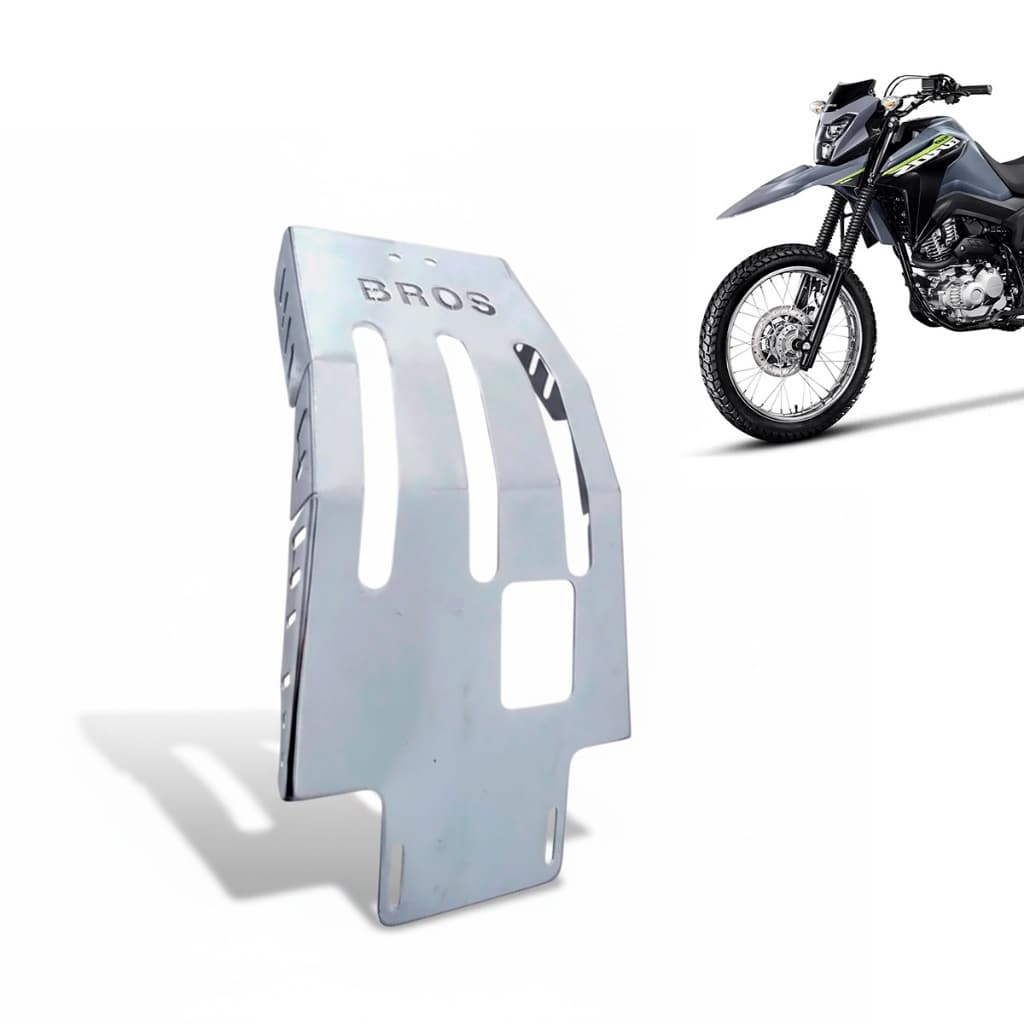 Protetor De Cárter Honda Bros 150 160 Peito De Pombo Cromado
