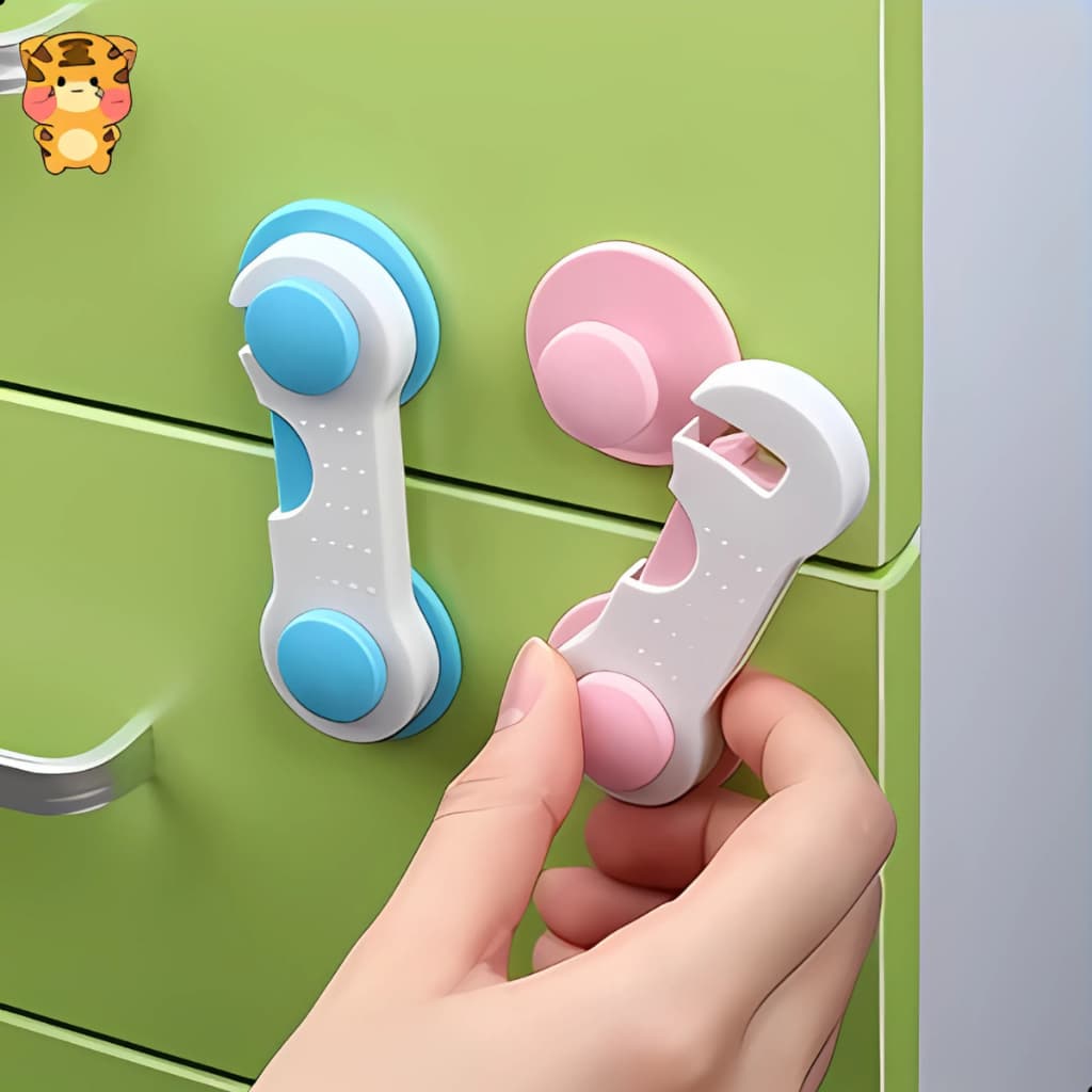 Kit Com -  Travas Porta - Gaveta - Janelas  Armário de Proteção e Segurança Infantil Bebê 3M Puxador
