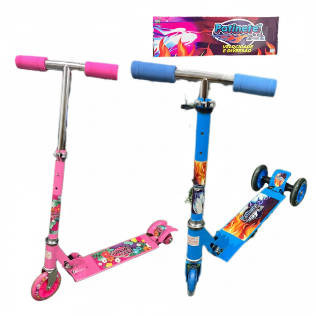 Patinete Infantil 3 rodas Rodas Brilhantes Luz e Promoção