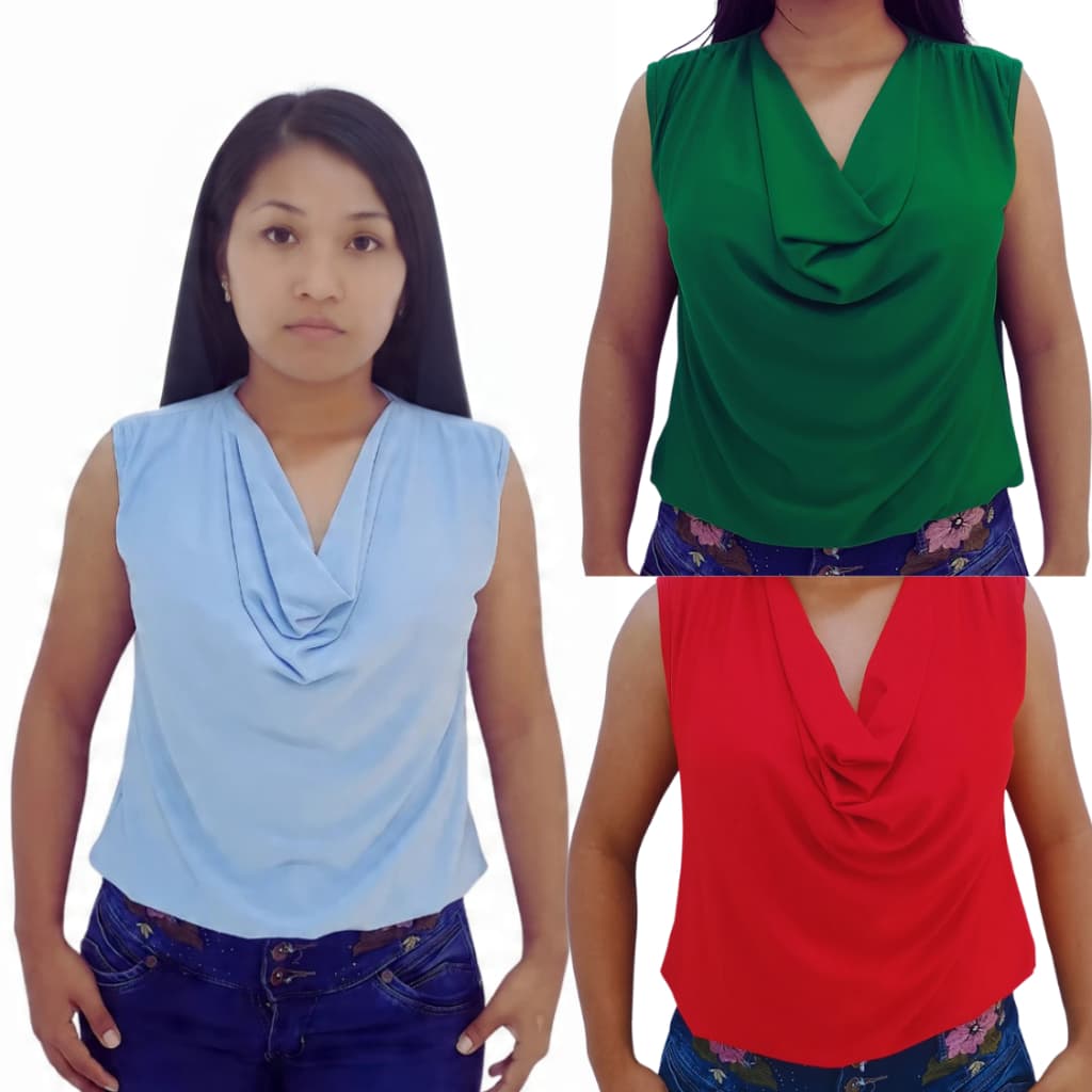 Blusa Regata Feminina Gola Boba Light Moda Verão Elegante