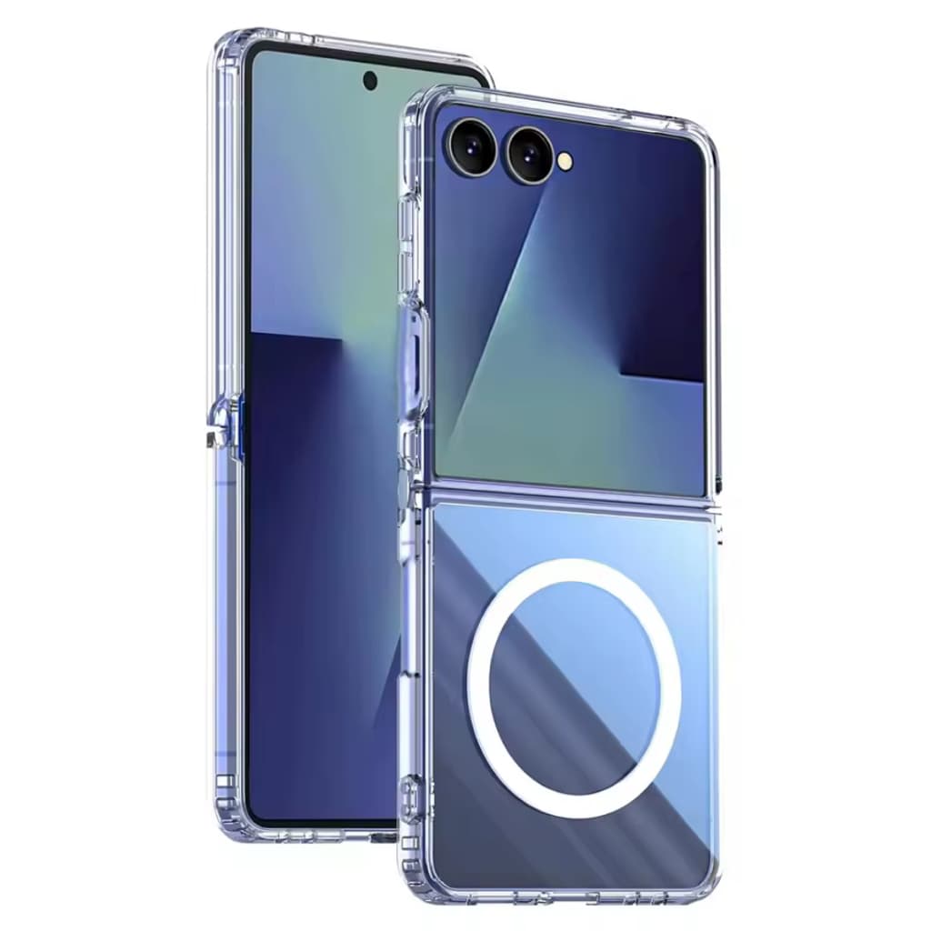 Capa Protetora Transparente Anti-Impacto para Galaxy Z Flip 7, Compatível com Mag-Safe