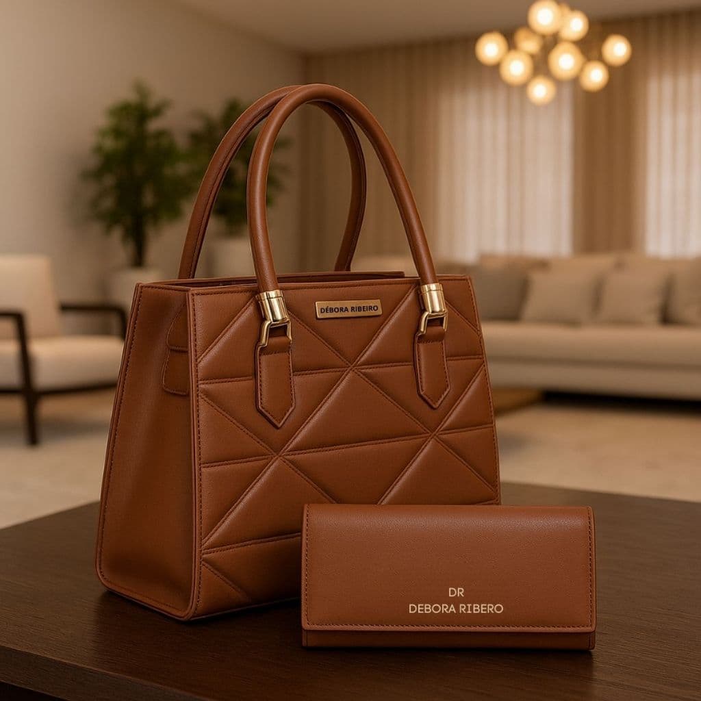 Bolsa Média Feminina Moderna De Ombro Transversal Com Bolso Reforçada Acompanha Carteira Promoção