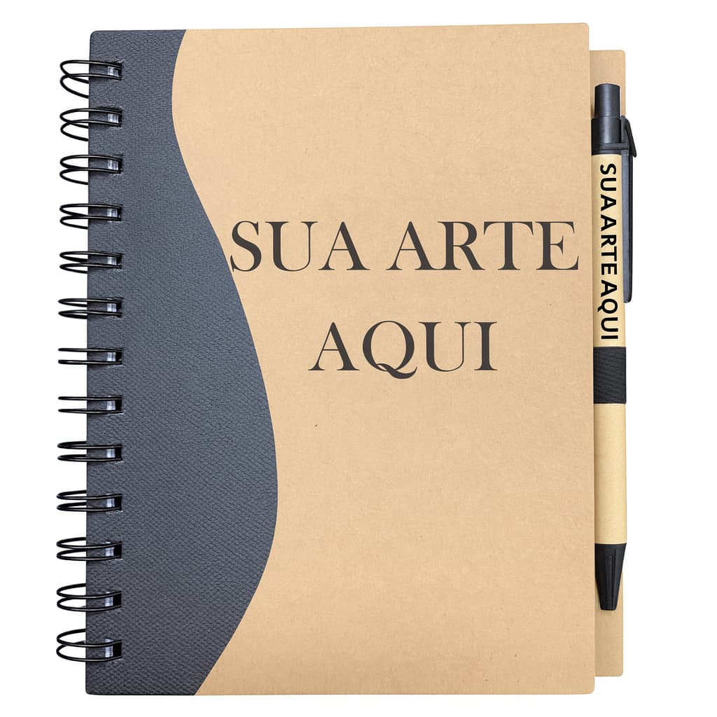 Kit 10/5 Cardeneta Caderno Agenda Pequena grande + Caneta Personalizada Nome logo Frase
