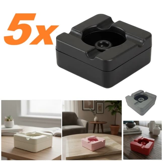 Kit 5 Cinzeiros com Apagador Reservatório Prova de Vento -