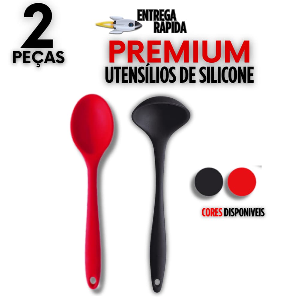 Kit 2/1 Peça de Silicone 1 Concha de Feijão Sopa Caldo + 1 Colher de Arroz Casa Cozinha Culinária