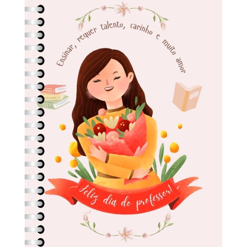 Caderno Dia do Professor - Presente dia do professor - Caderno personalizado dia do professor -Várias tamanhos
