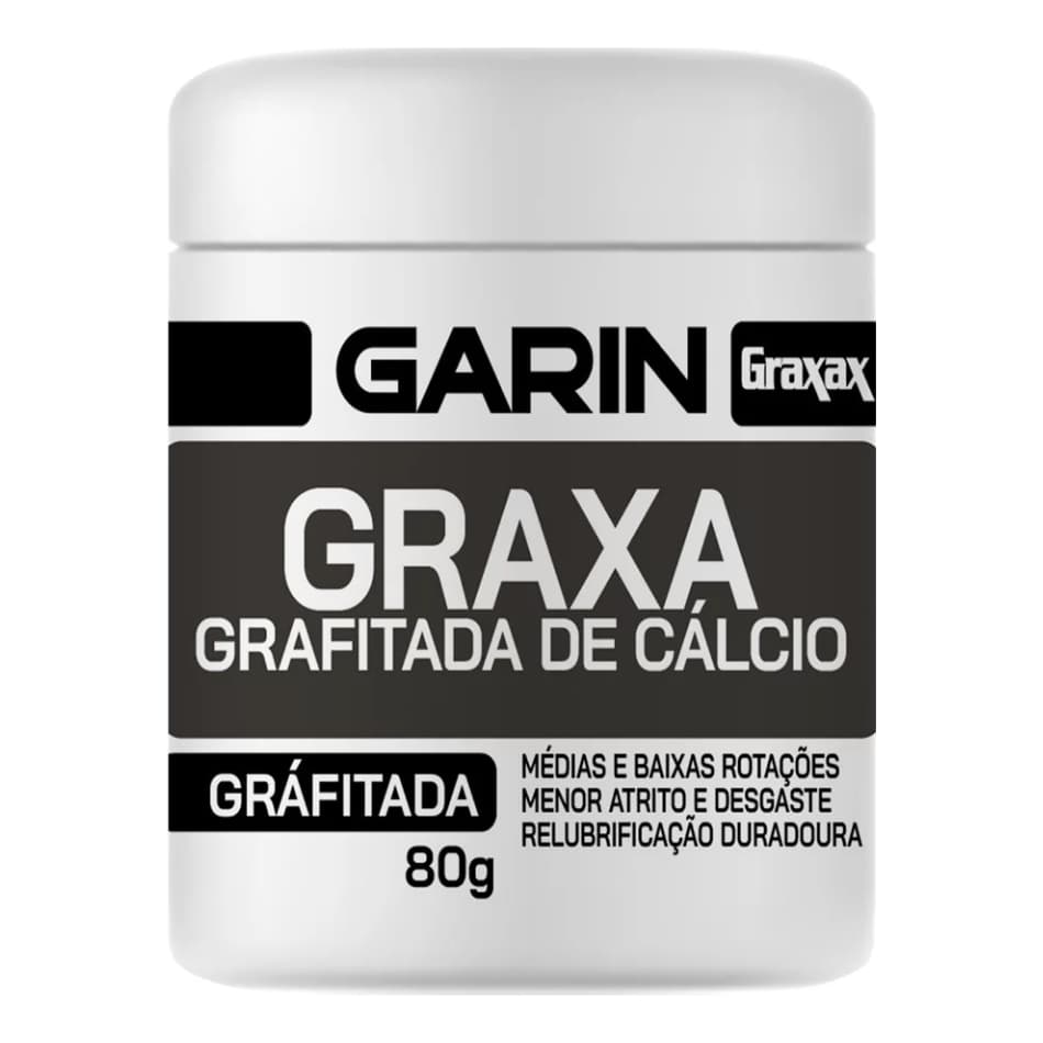 Graxa Preta Cálcio 80g Garin Lubrificante Rolamento Engrenagem Trator Caminhão Baixa Rotação