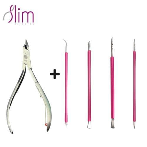 Kit Cutelaria 4 peças Palito Espátula Mista Desencravador + Alicate Slim