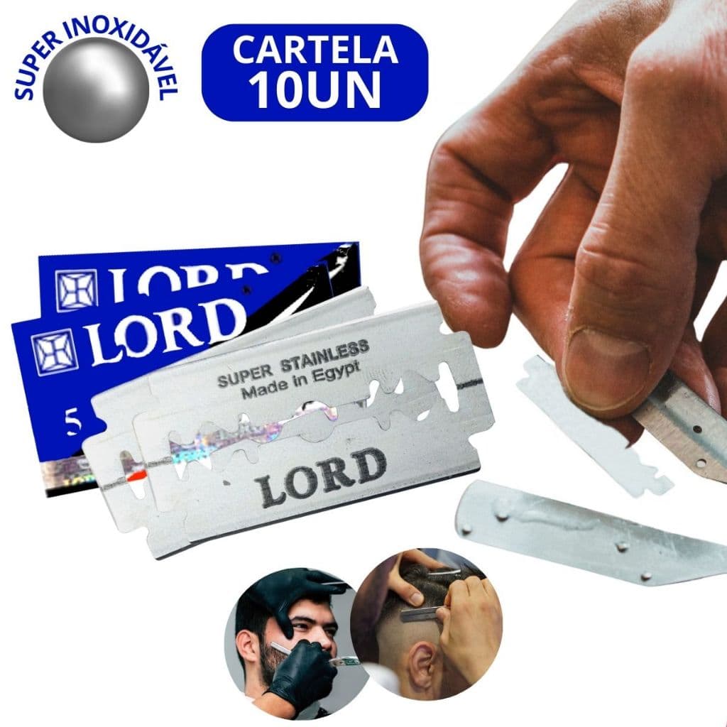 Lamina De Barbear Super Inoxidável Alta Precisão Cartela Com 10 Unidades