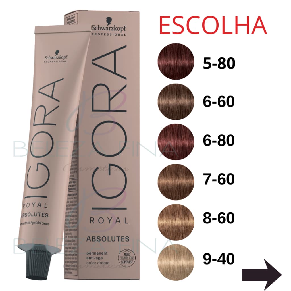 Tintura/ Coloração Schwarzkopf Professional Igora Royal Absolutes 60g - escolha a sua cor