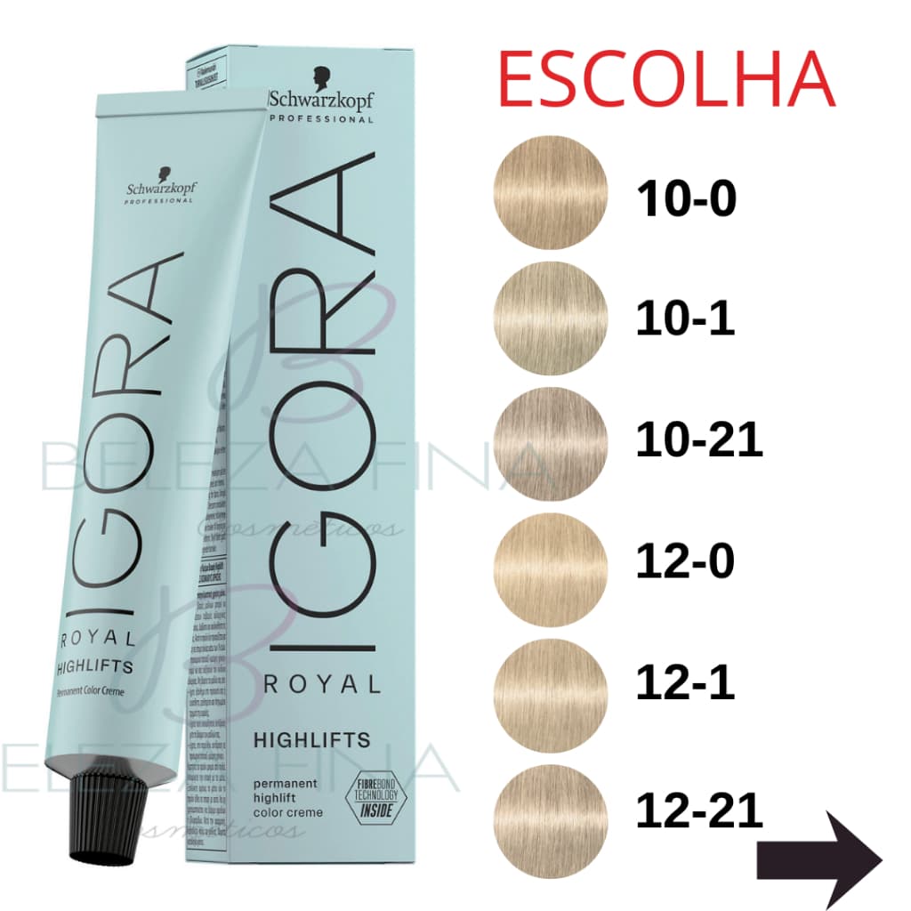 Tintura/ Igora Highlifts superclareadoras 60g  Schwarzkopf Professional - escolha 12-0 10-0 12-1 10-1 12-4 12-19 10-21