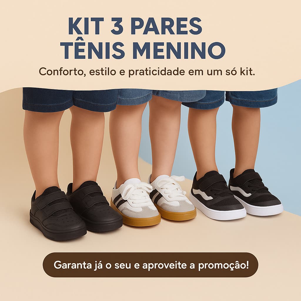 Kit 3 Pares Baby Menino – Conforto e Estilo Garantido Em Um Só Kit - Pronta Entrega
