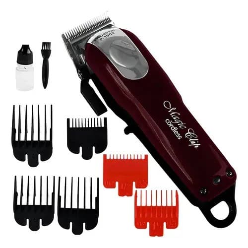 Máquina de Cortar Cabelo Prosper Magic Clip P-1902 Recarregável - Vinho/Preta