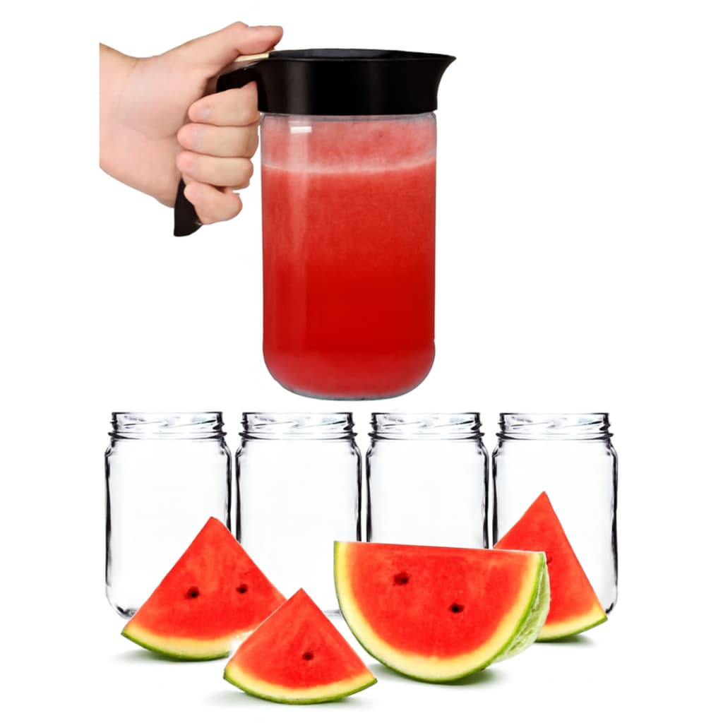 Kit Jarra 800ml com 4 copos vintage copo pote kit bar