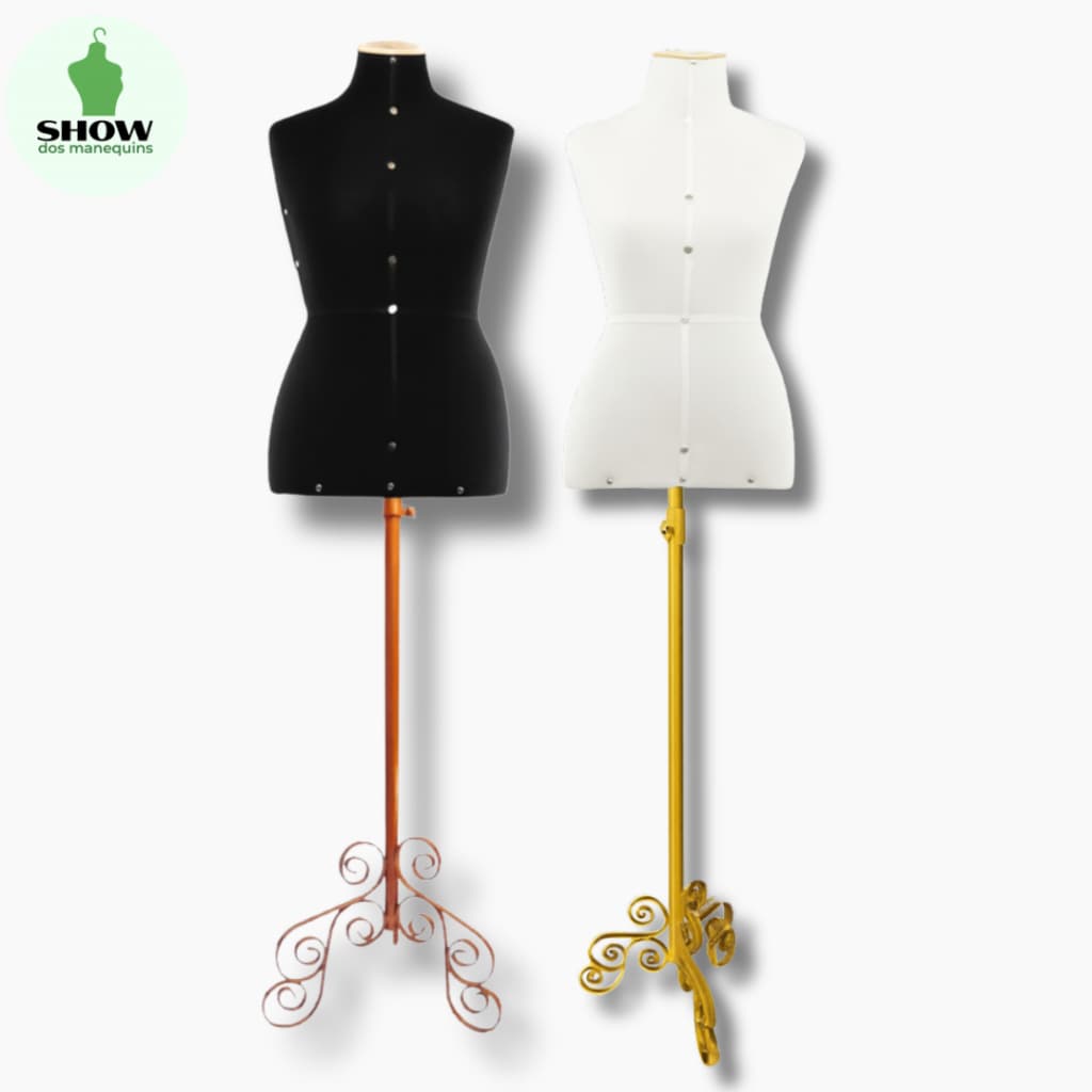Busto/Manequim Feminino com Base Pedestal Vintage | Expositor para Ateliês, Lojas e Corte & Costura