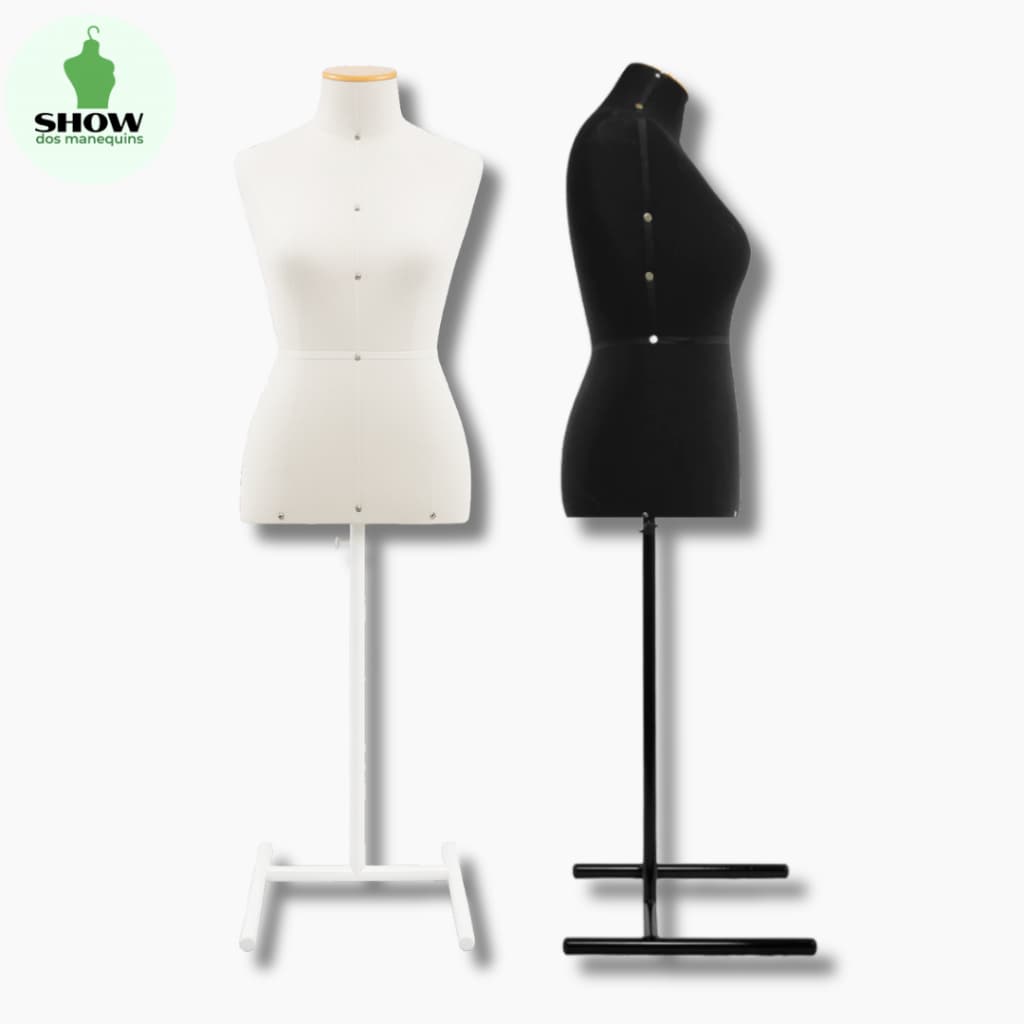 Busto/Manequim Feminino + Base Pedestal H | Expositor para Lojas Ateliês, Corte Costura