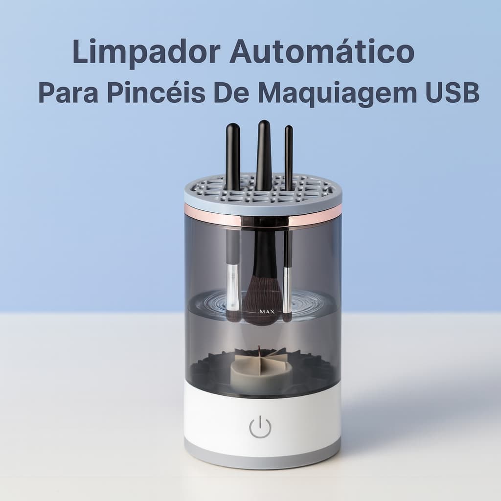 LIMPADOR ELÉTRICO PINCÉIS ESPONJA Maquiagem USB Recarregável Lava Seca