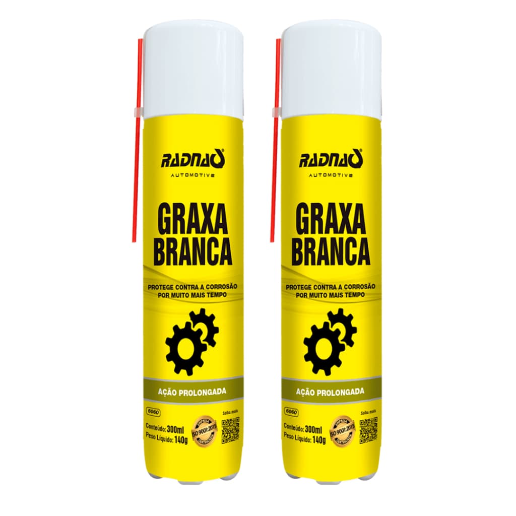 Kit 2 Graxa Branca Lubrificante em Spray 300ml Limpeza Carro Portão Moto