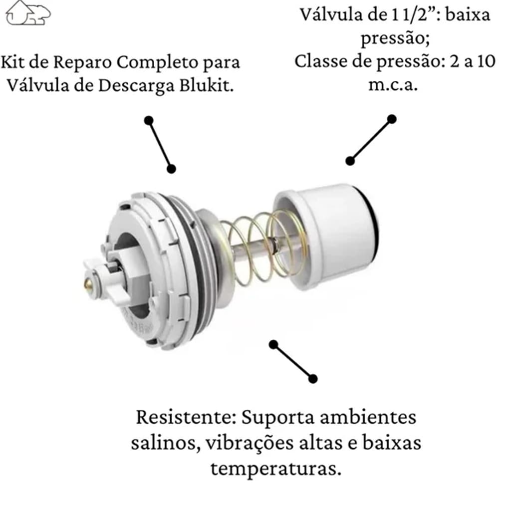 Kit Reparo Válvula Descarga Lorenzetti E Fortti 15/p-41/l-20