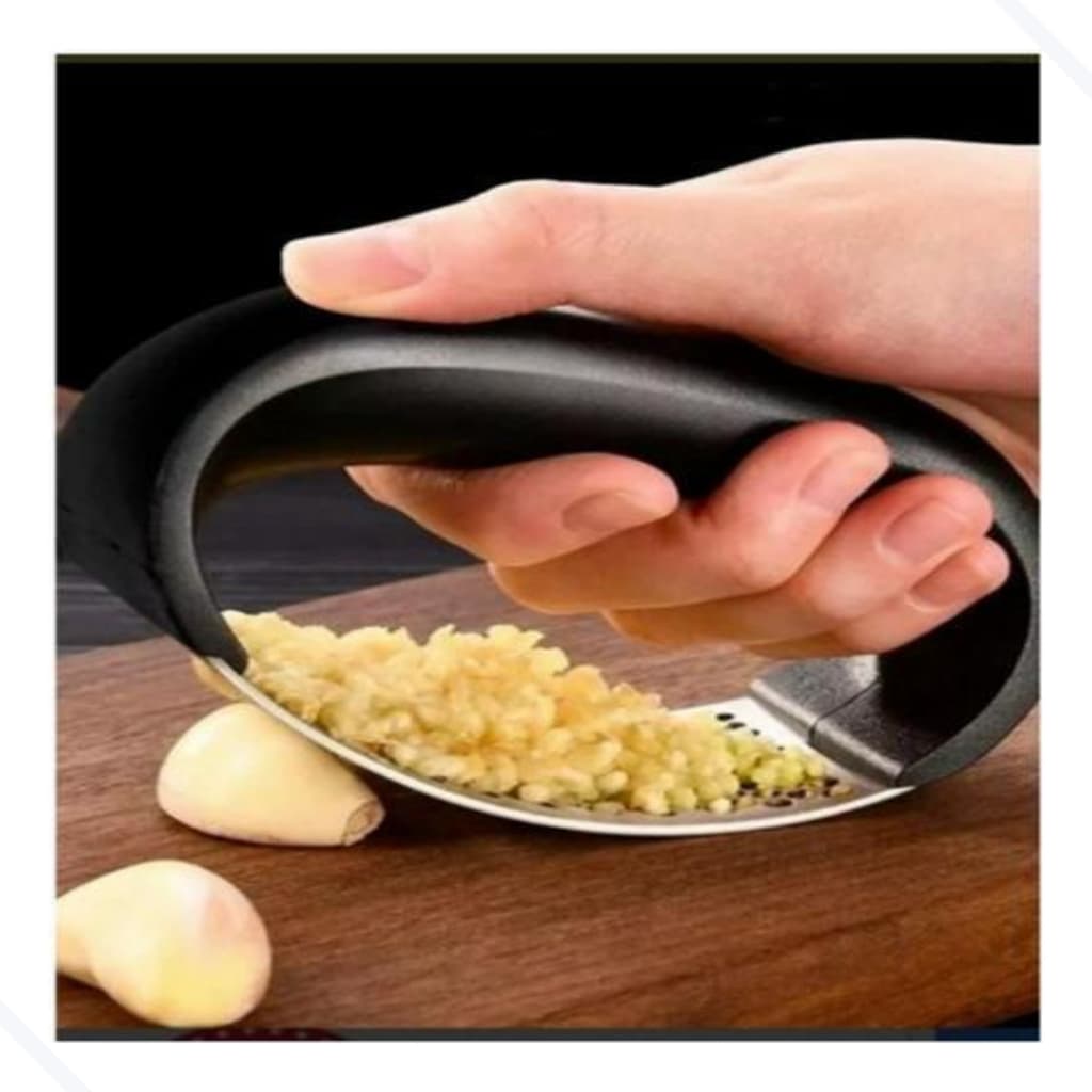 Amassador E Triturador Espremedor de Alho Inox Para Cozinha Compacto Manual Prático