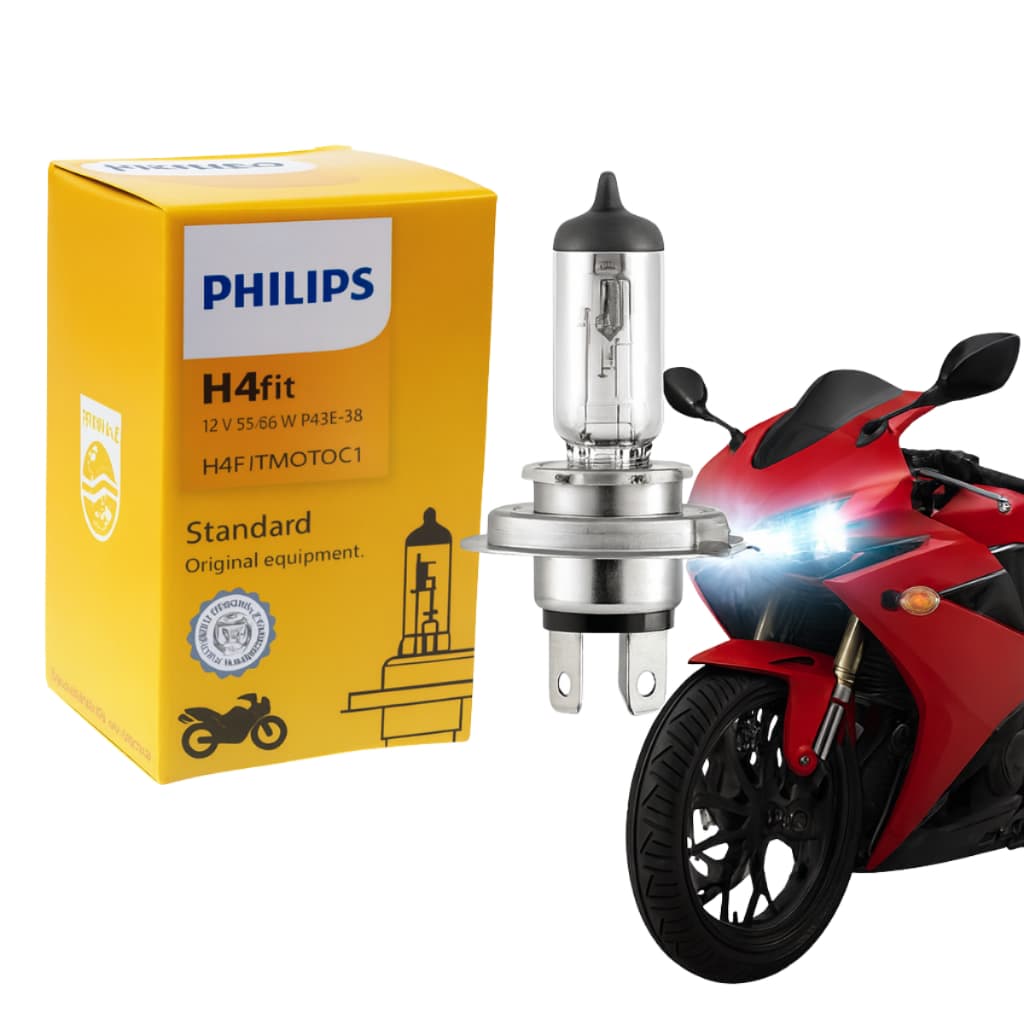 Lampada Farol H4 moto titan fan cg factor fazer xre bros Philips Fit 35/35w Original