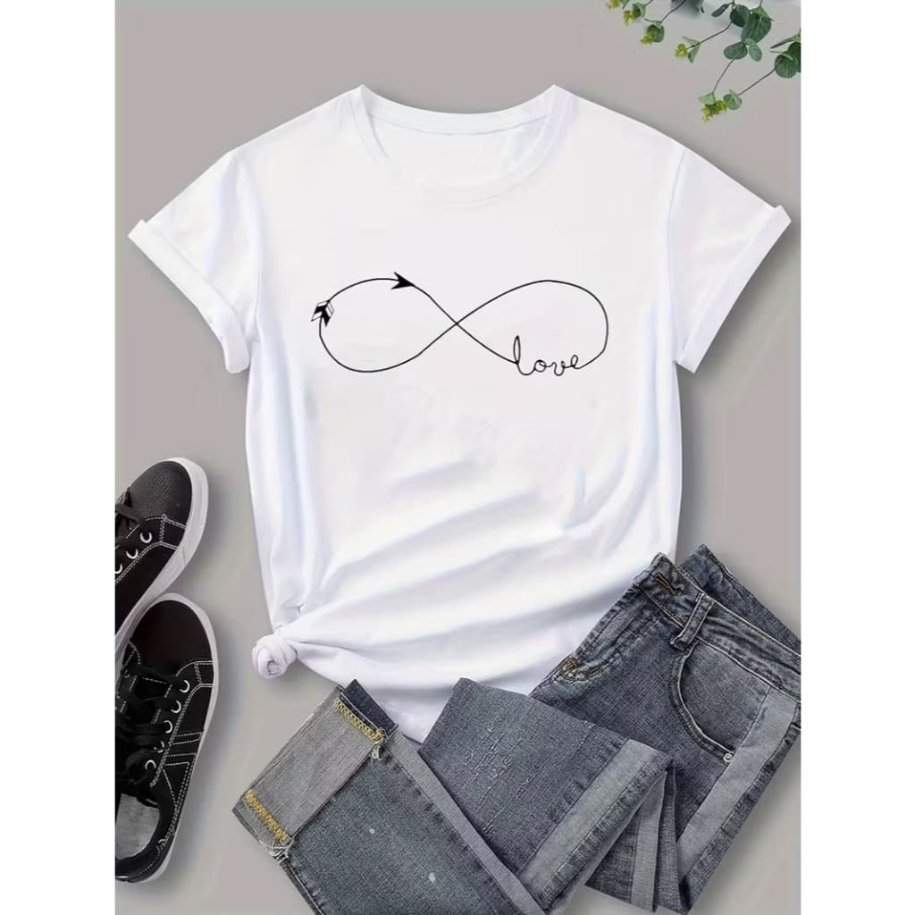 Camiseta Blusinha Algodão Adulto Infantil Plus Size Love Infinito My Me Amo Streetwear Moda Premium