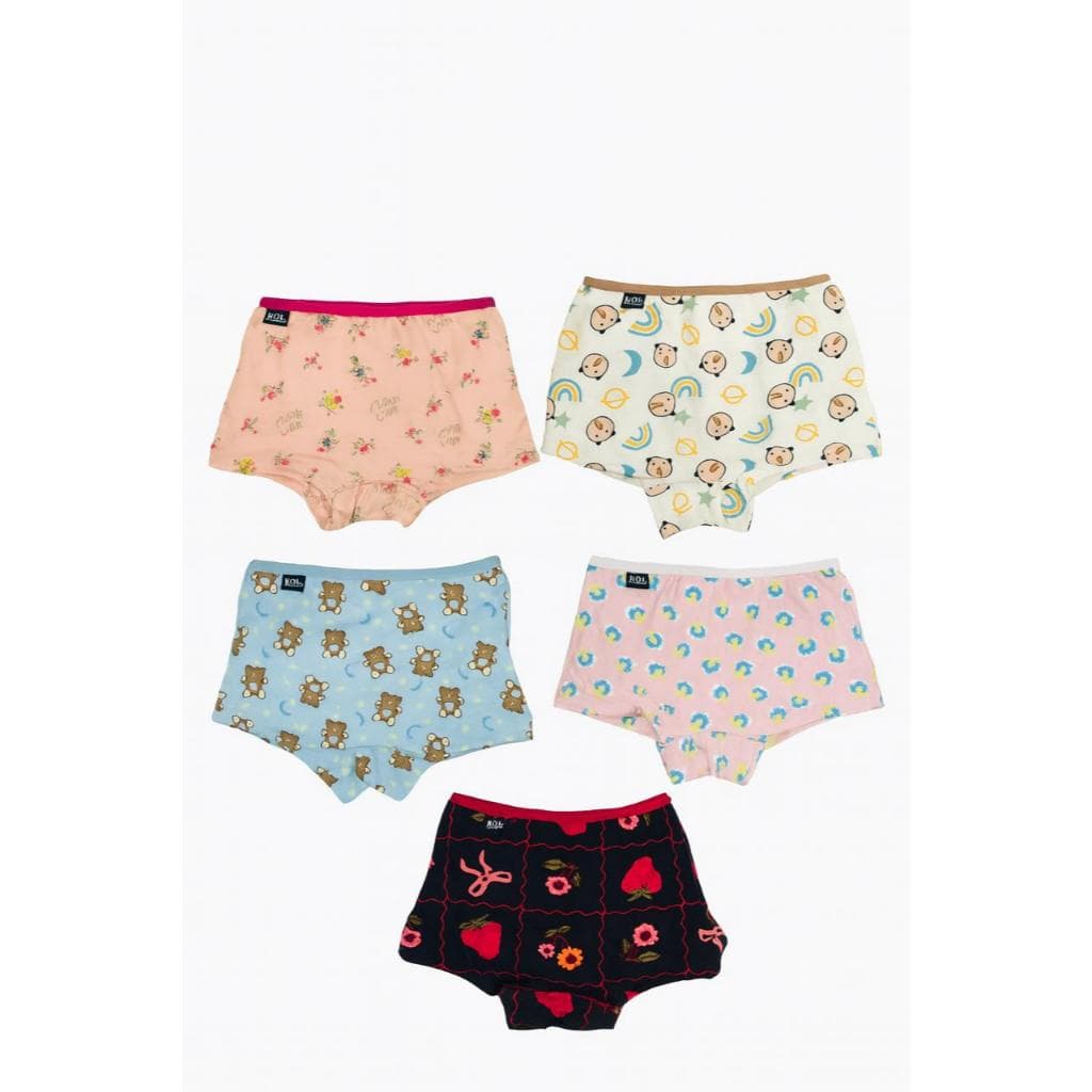 kit-5-peças calcinhas infantil tecido sueder