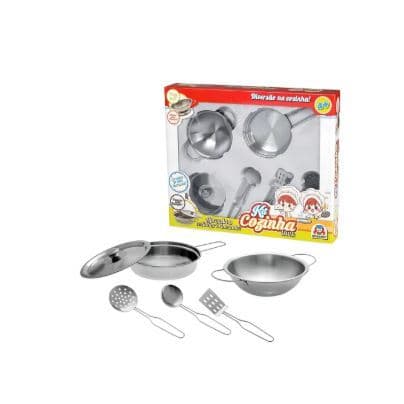 Kit Cozinha Inox Tacho Panelinhas - Braskit Brinquedos