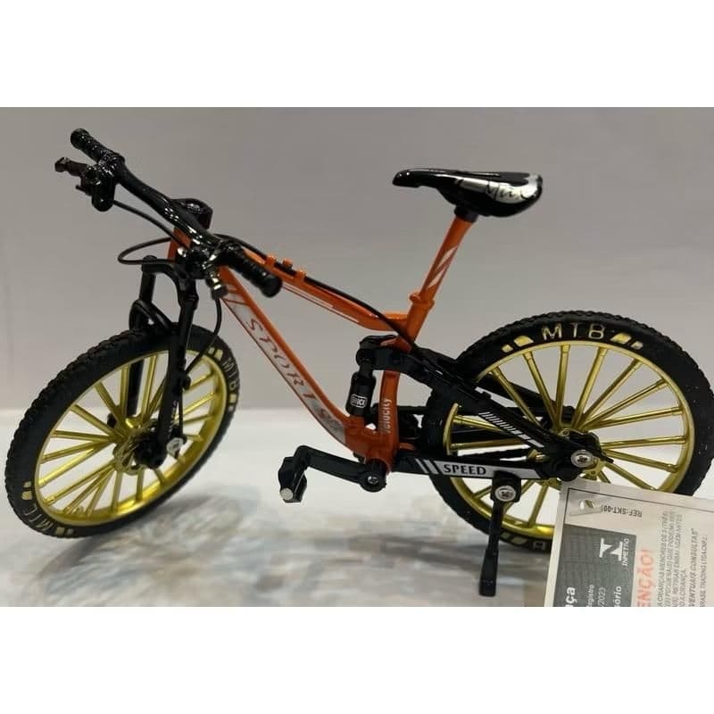 ￼Bicicleta Mountain Dourado Bike Brinquedo Miniatura Metal Retro Speed MTB/7105