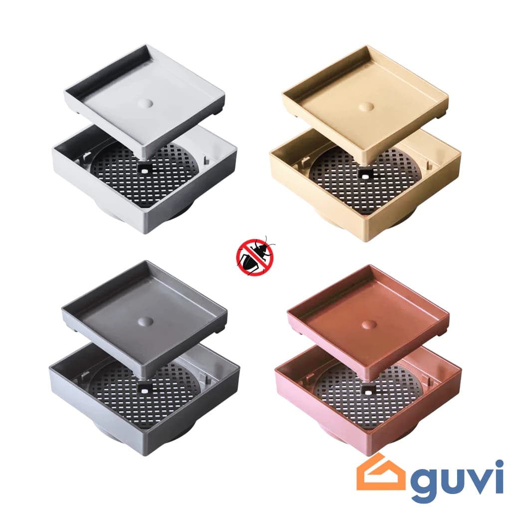 Ralo Luxo Moderno Guvi 10x10 cm Invisível Oculto Anti Odor/inseto Inteligente