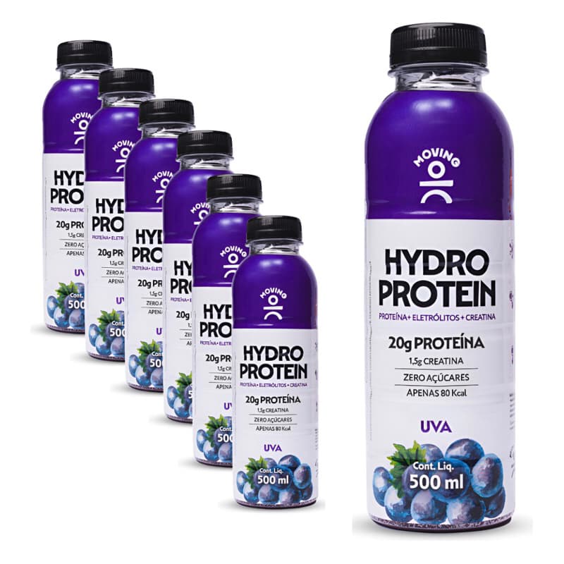 Isotônico Protéico Hydro Protein c/ proteína eletrólitos e BCAA 500ml - Moving