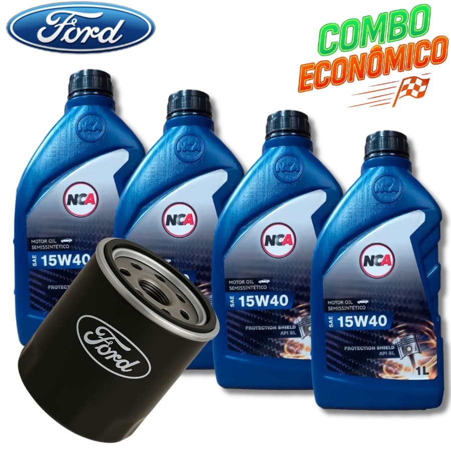 KIT TROCA DE ÓLEO 15W40 SL + FILTRO (FORD)