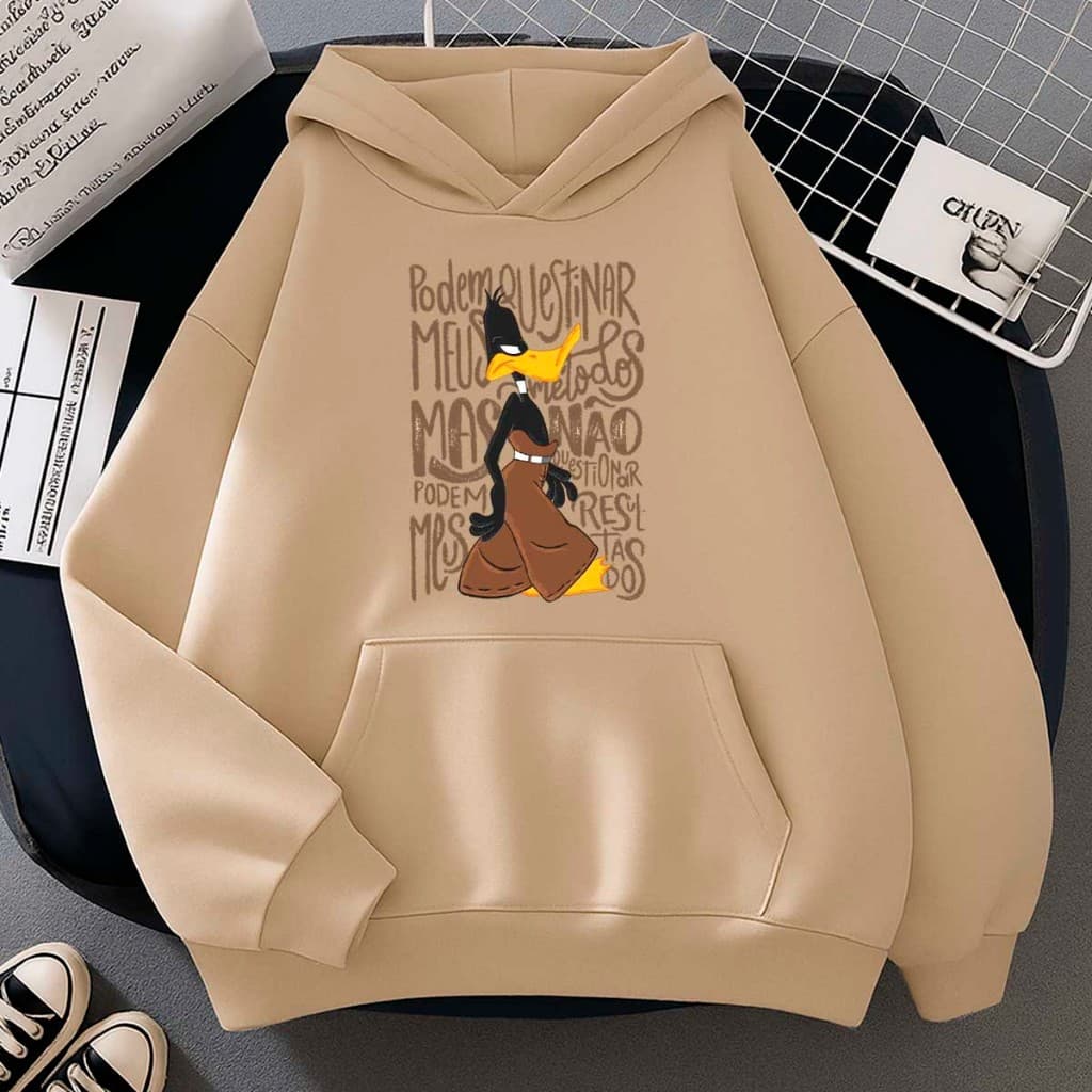 Moletom Canguru Capote C/Capuz Unissex Jaqueta Blusa Casual Streetwear Patolino Frase Gym Academia