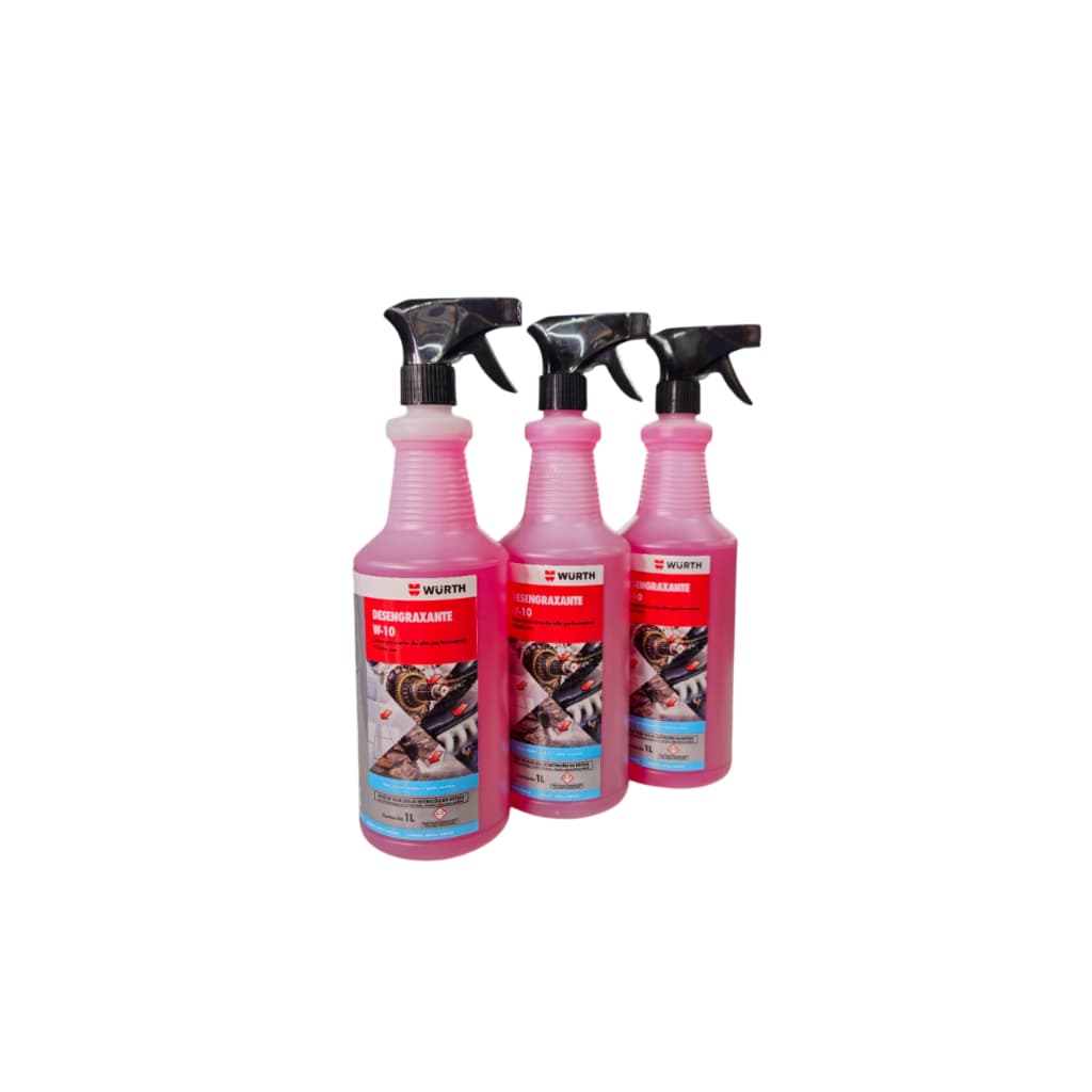 Kit 3 Desengraxante W-10 Wurth Limpeza Industrial Automotiva