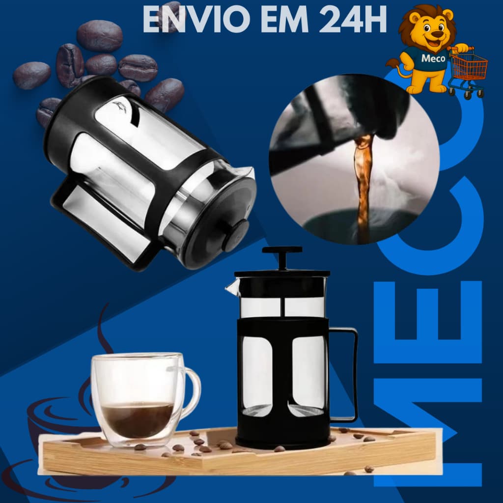 Cafeteira Prensa Francesa 600ml 350ml 300ml Vidro Aço Inoxidável Café Cappucino Espresso Leite