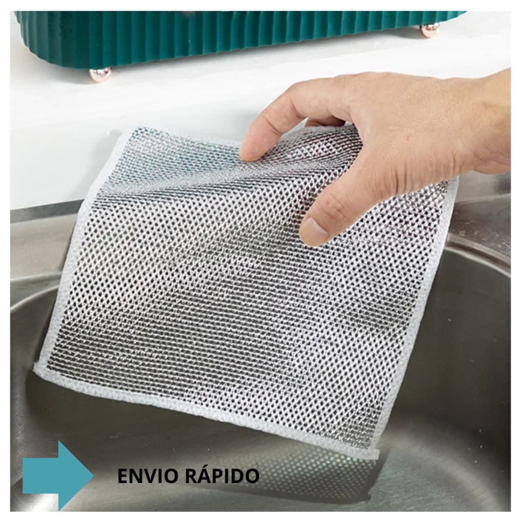 Kit  Pano De Limpeza De Arame Metalico Não Oleosa Fogão De Cozinha e Panelas Reutilzavel Multiuso