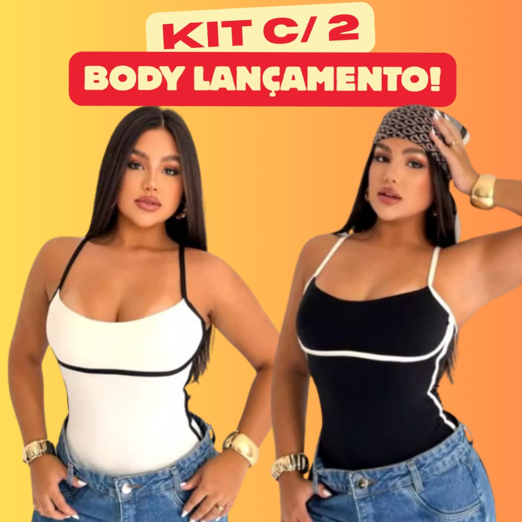 Kit 2x Body Bori Feminino Alcinha Regata Bicolor Tecido Suplex - Envio Imediato!