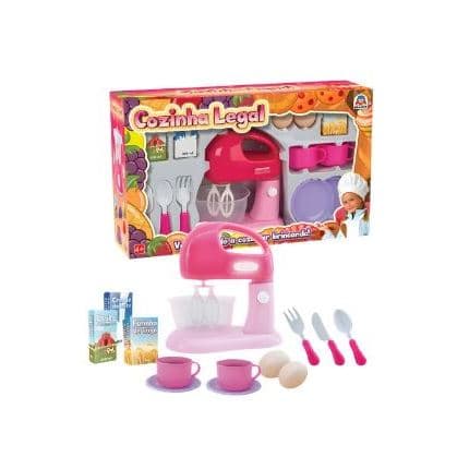 Kit Cozinha Legal Brinquedo Rosa Com Batedeira Infantil
