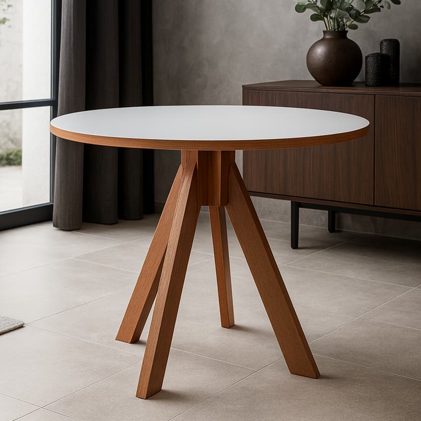 Mesa Classe Elegance Maderia Maciça 90cm Compacta Modernize Seu Ambiente Sala Jantar Cozinha