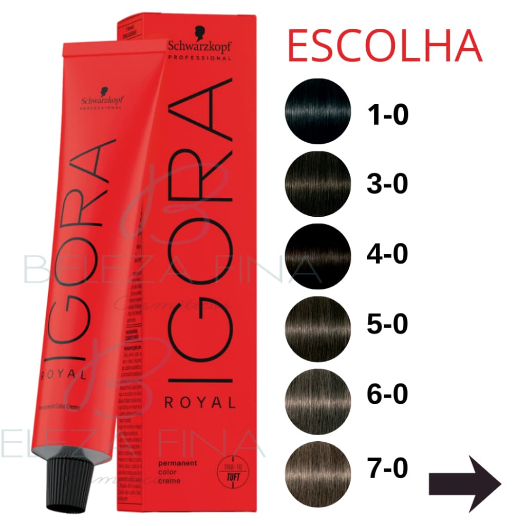 Tintura/ Coloração Igora Royal 60g - Schwarzkopf Professional (ESCOLHA) 1-0 , 3-0 , 4-0 , 5-0 , 5-00 , 6-0 , 6-00 , 7-0