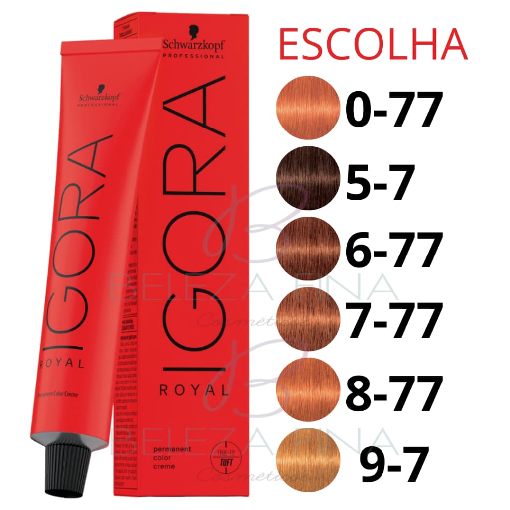 Tintura/ Coloração Igora Royal 60g - Schwarzkopf - Ruivos - (escolha 0-77 , 5-7 , 6-77 , 7-77 , 8-77 , 9-7 , L-77 )