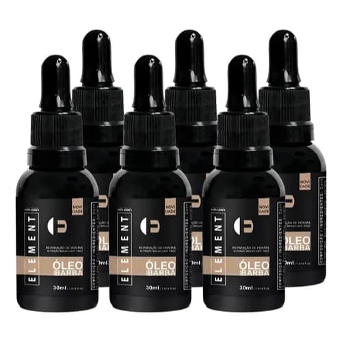 Kit com 6 Óleo Para Barba Hidratante Profissional 30ml Element - Atacado