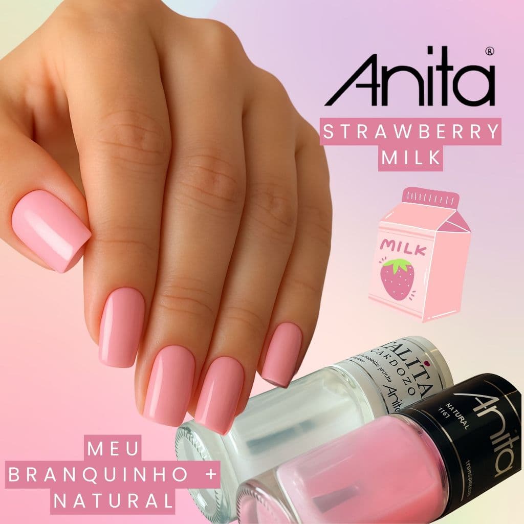 Kit 2 Esmaltes Anita Meu Branquinho + Natural Esmalte Atacado Misturinha