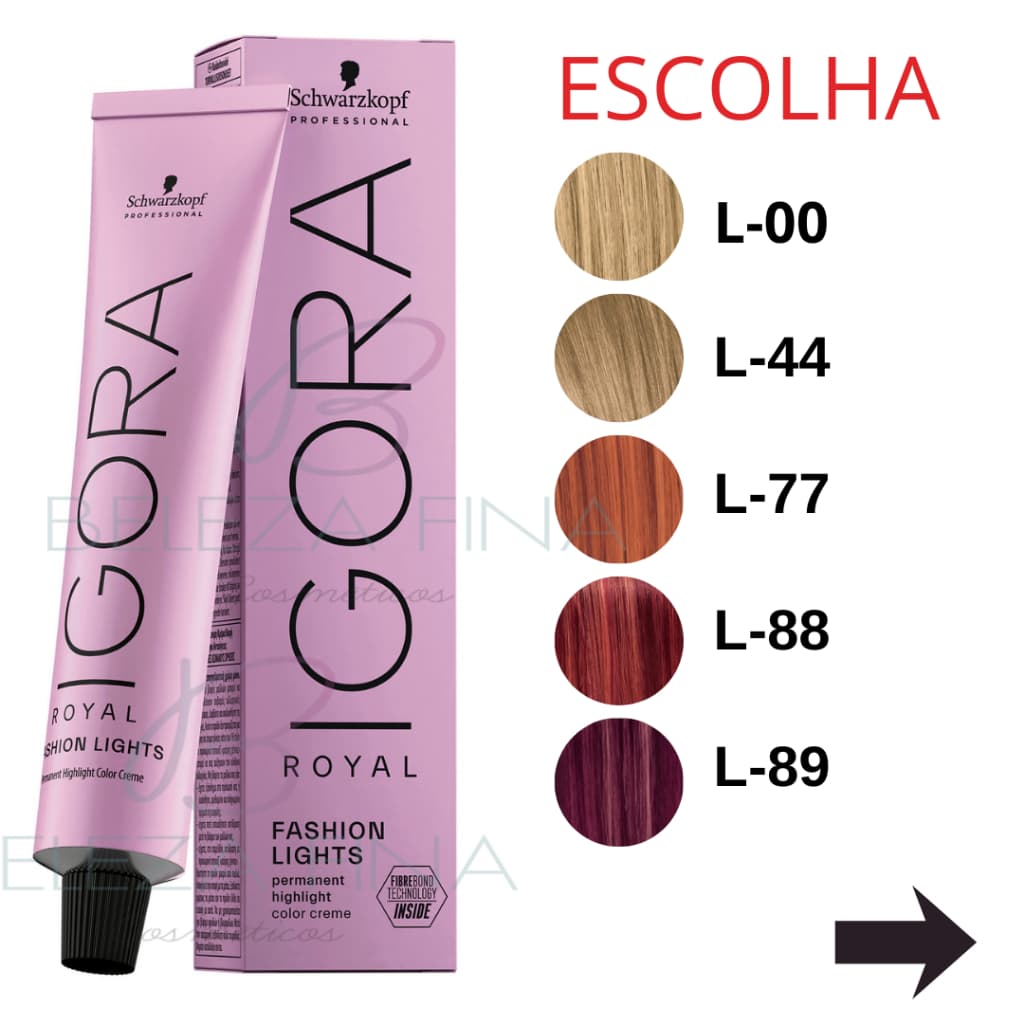 Tintura/ Coloração Igora Royal FASHION LIGHT 60g - Schwarzkopf Professional - (ESCOLHA) L-00 / L-44 / L-77 / L-88 / L-89