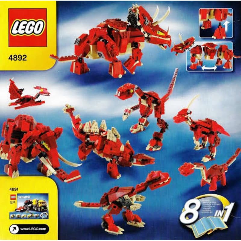 Lego® 4892 Creator 8 in 1: Prehistoric Power (2006) 380 peças Lego original