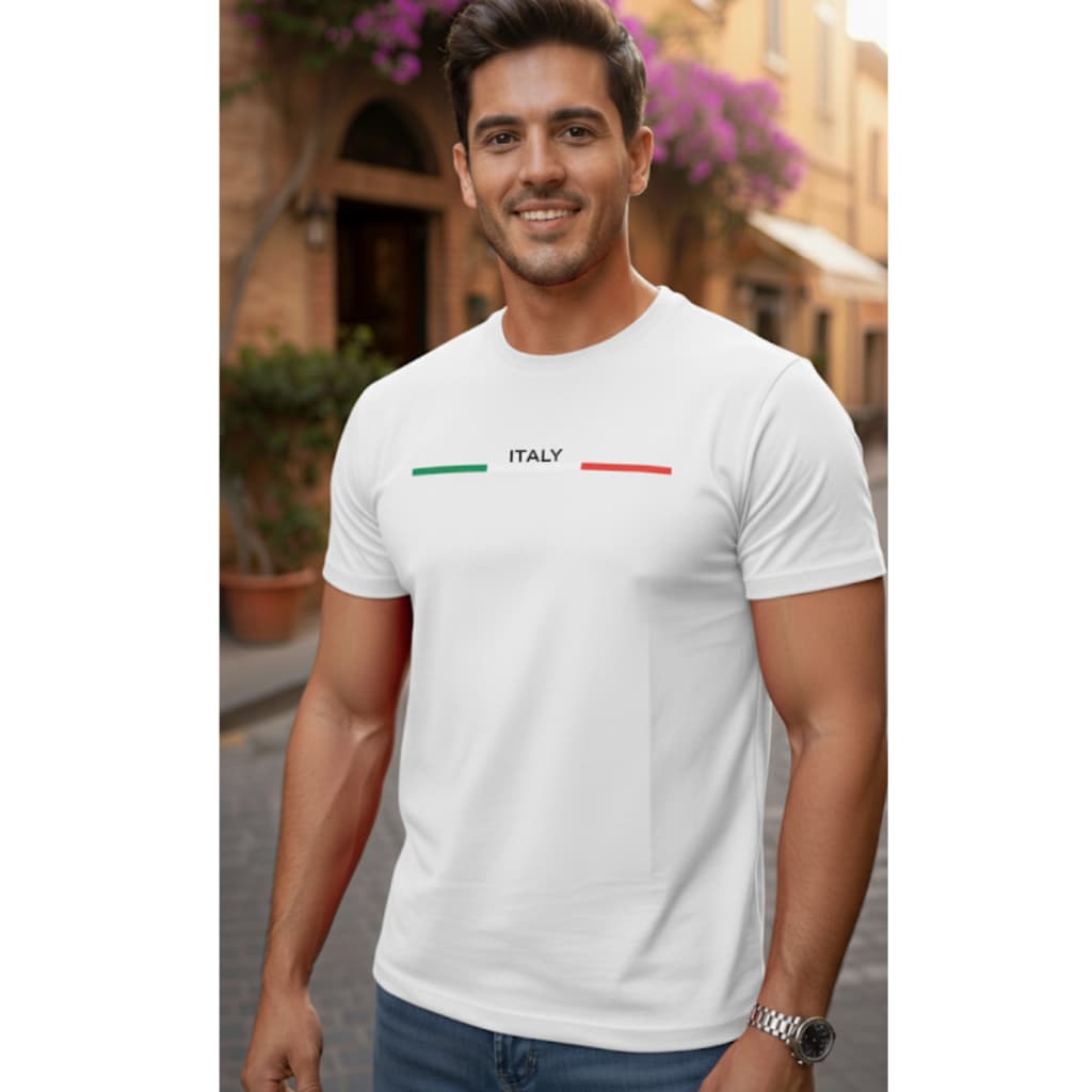 Camiseta Masculina Italy – Estilo Casual Premium, Moderna e Confortável