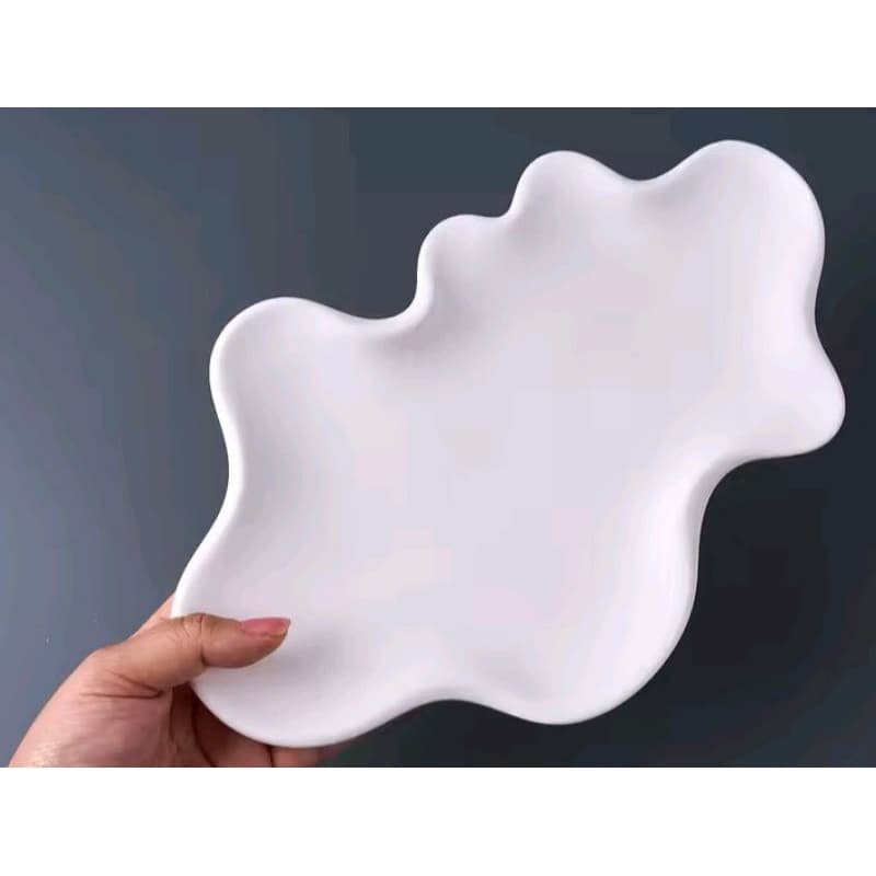 Bandeja orgânica /nuvem 29cm, concreto, decoração, organizador, porta jóias, porta objetos, organizador de mesa